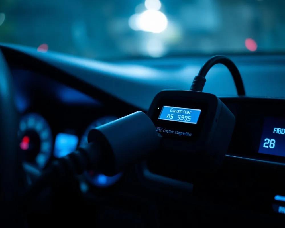 OBD diagnostic scanner in use