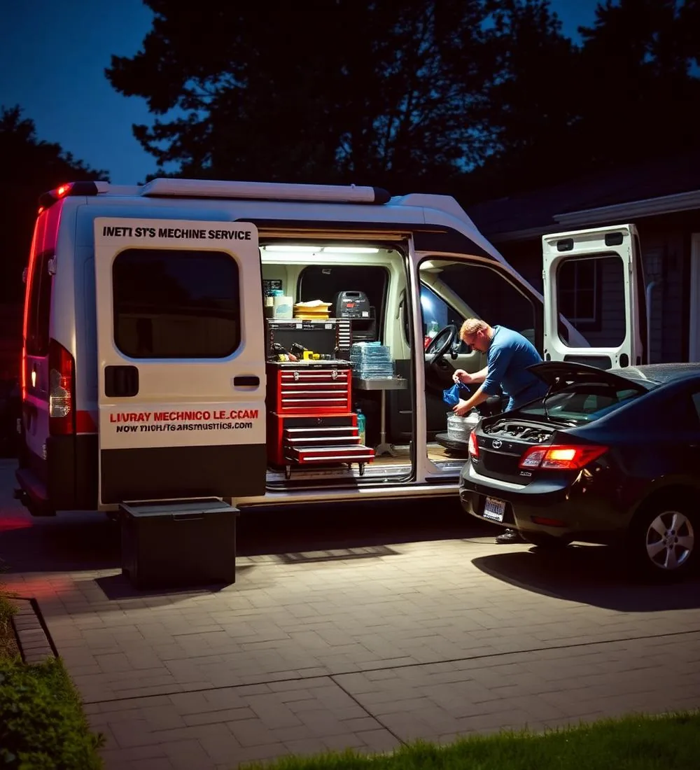 Mobile service call in a customer driveway